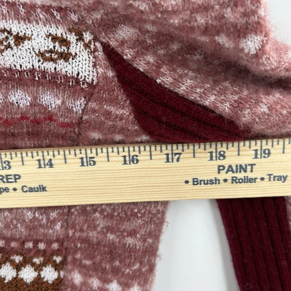 Free‎ People Fair Isle Sweater Womens Medium Cropped Boho Nordic Knit